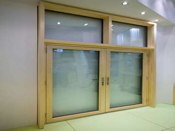Manchester : Installation of Aluclad entrance doors Triple glazed 